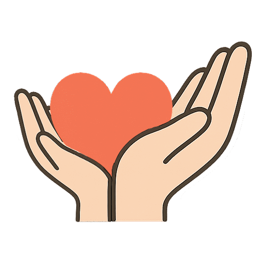 child and adult hands cradle a heart